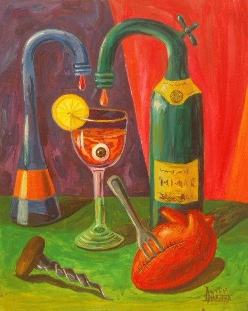 Painting titled "Cocktail" by Larissa Lukaneva, Original Artwork, Oil