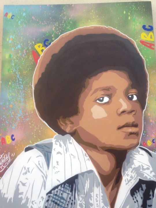 Painting titled "michael jackson (sp…" by Diego Style, Original Artwork, Spray paint