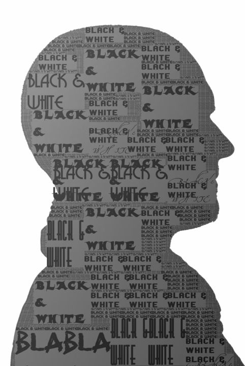Digital Arts titled "Black and White" by Polaroyd, Original Artwork, Digital Painting