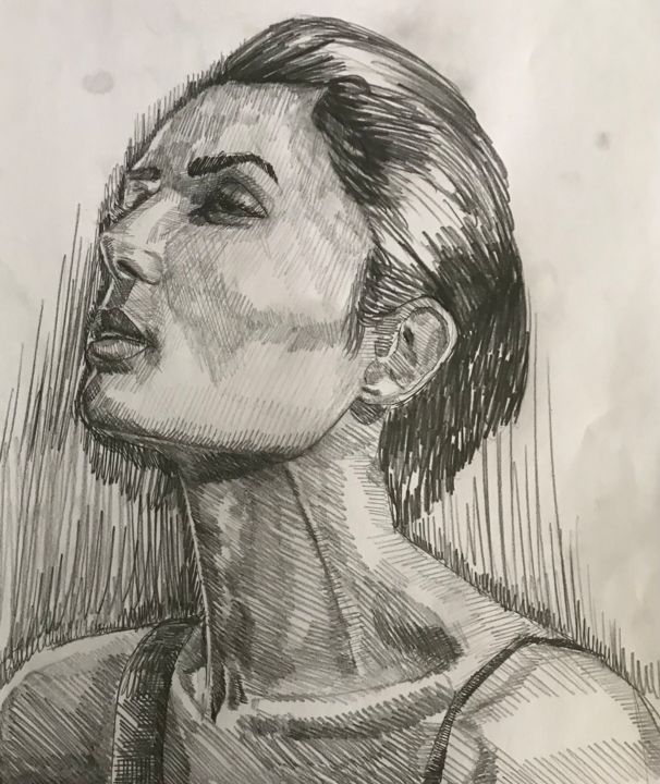 Dessin intitulée "Işığa gözdağı" par Enes Sert, Œuvre d'art originale, Crayon