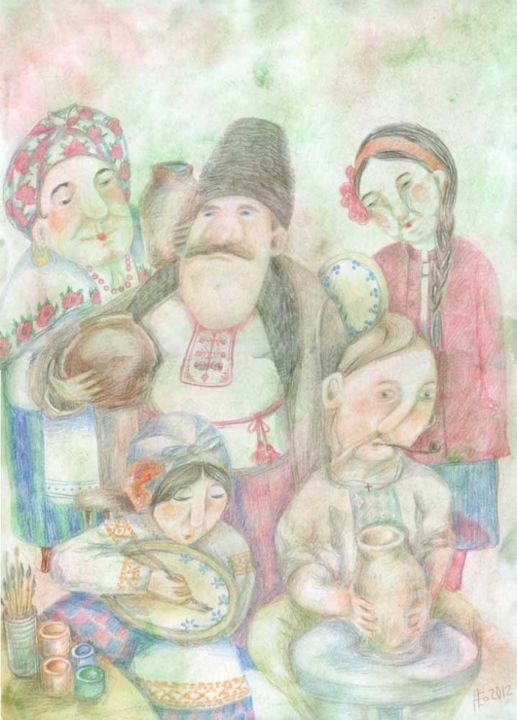 Drawing titled ""Die reiche Mitgift…" by Elena Nevmyvako, Original Artwork, Pencil