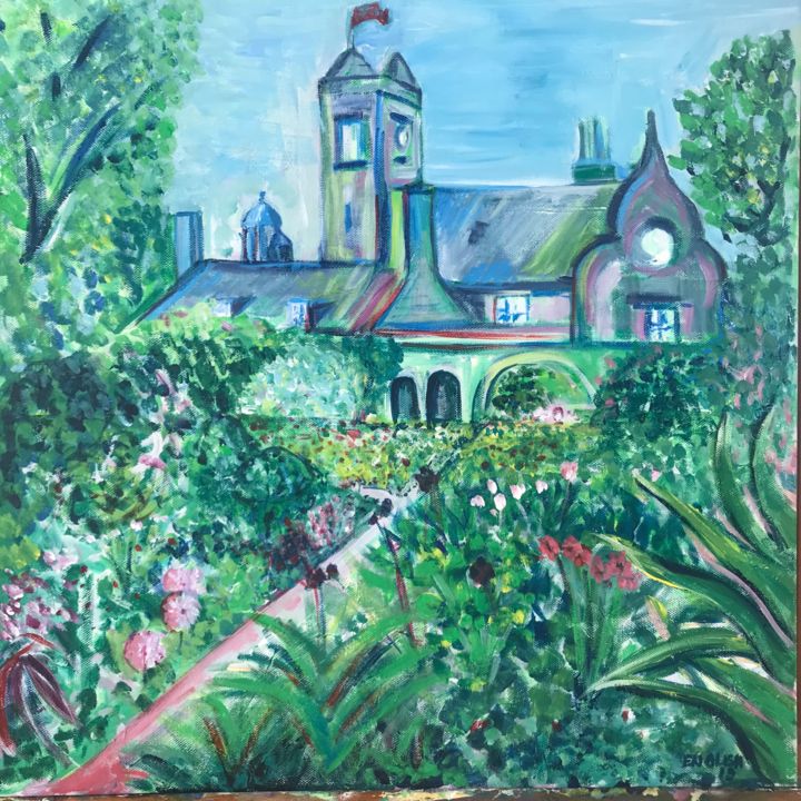 Peinture intitulée "La Seignerie, Sark" par Carole English, Œuvre d'art originale, Acrylique