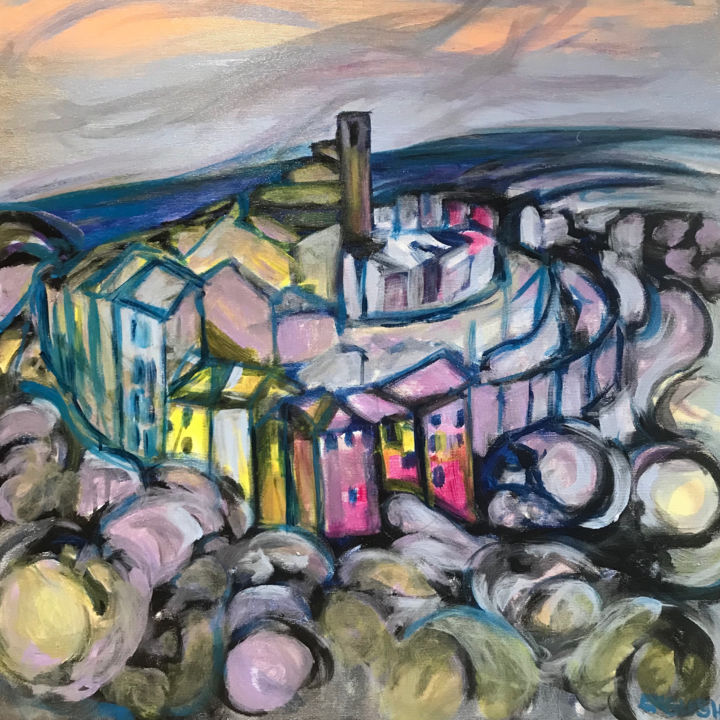 Peinture intitulée "View of St Paul de…" par Carole English, Œuvre d'art originale, Acrylique