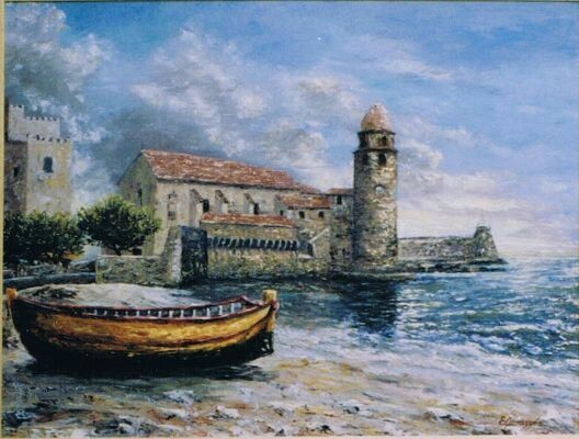 Malerei mit dem Titel "COLLIOURE" von Enio Maccazzola, Original-Kunstwerk, Öl