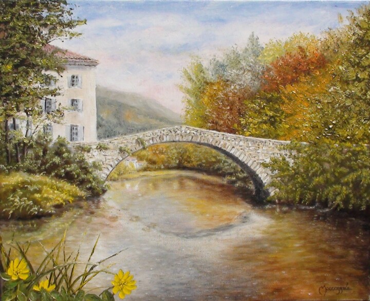 Peinture intitulée "290-vue-de-pont-de-…" par Enio Maccazzola, Œuvre d'art originale, Huile
