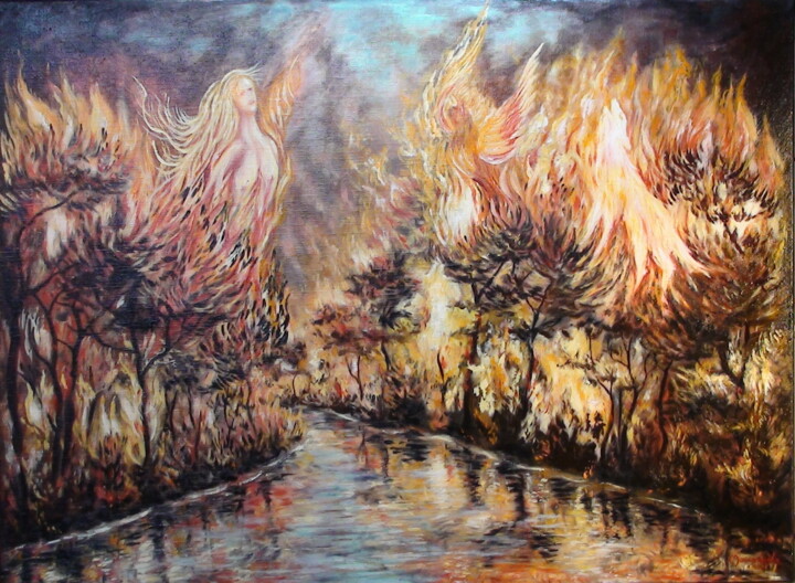 Painting titled "N°310 APOCALYPSE 2" by Enio Maccazzola, Original Artwork, Oil