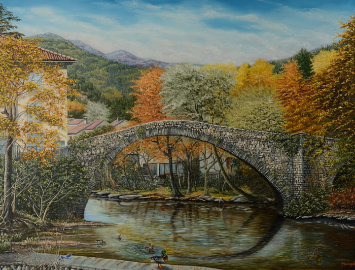 Pittura intitolato "N°345 LES COLS VERT…" da Enio, Opera d'arte originale, Olio