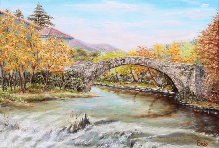 Pittura intitolato "N°346 LE LUECH A PO…" da Enio, Opera d'arte originale, Olio Montato su Barella di tela