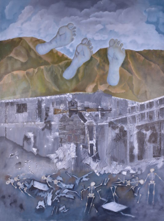 Pittura intitolato "Mass Kill" da Enkart, Opera d'arte originale, Olio