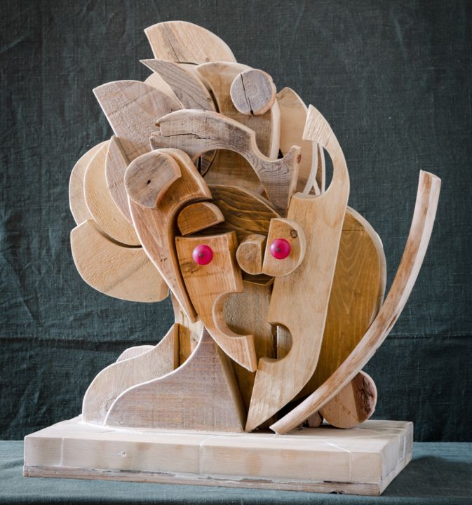 Sculpture intitulée "maestrale-lato-a.jpg" par Ennio Bastiani, Œuvre d'art originale, Bois