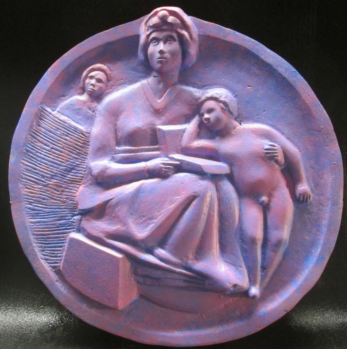 Scultura intitolato "Mamma e Marco 279/19" da Ennio, Opera d'arte originale, Terracotta