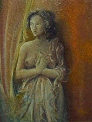 Painting titled "Dietro la finestra" by De Rosa Ennio, Original Artwork