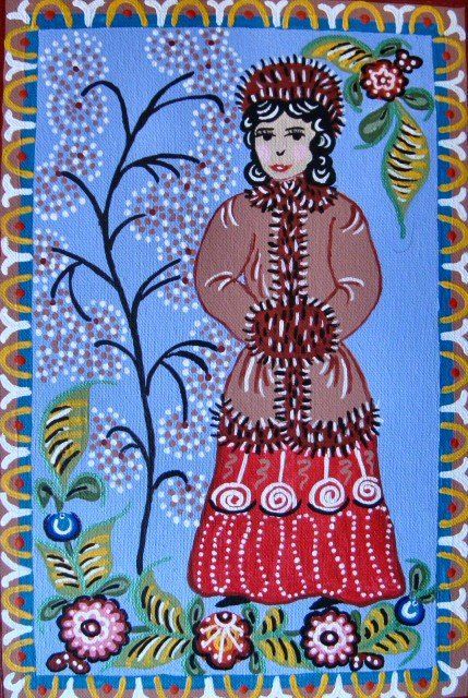 Painting titled "Russian Snow Maiden…" by Enom, Original Artwork, Other