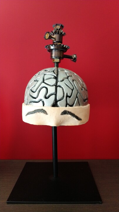 Escultura titulada "Inteligencia Artifi…" por Enric Alonso Masana, Obra de arte original, Metales