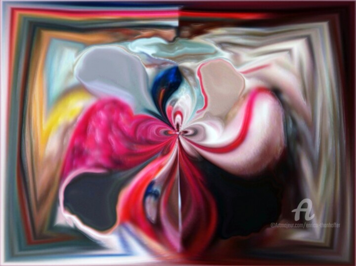 Digital Arts titled "Il fiore artificiale" by Enrico Thanhoffer, Original Artwork, Digital Painting