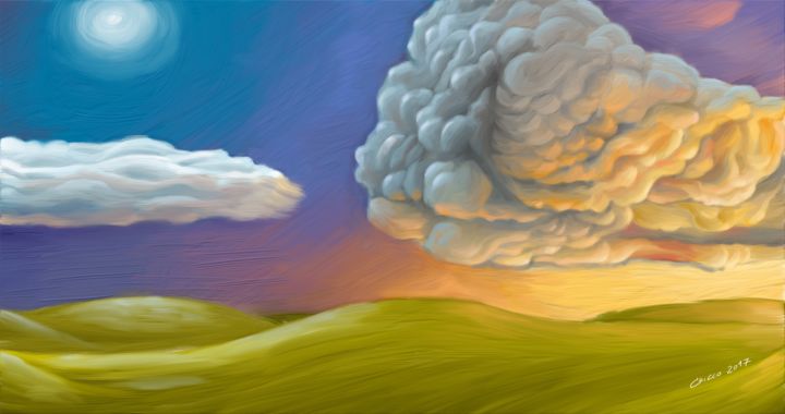 Digital Arts titled "Quiet And Storm" by Chicco, Original Artwork, Digital Painting