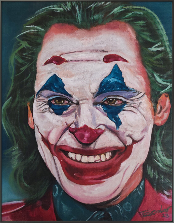 Pintura titulada "The Joker Joaquin P…" por Enrique Escolar Hernández, Obra de arte original, Oleo