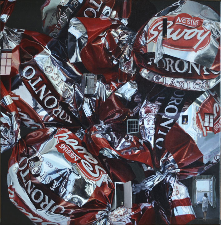 Картина под названием "torontos-con-dali" - Enrique Etievan, Подлинное произведение искусства, Масло