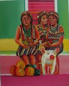 Painting titled "guatgirls.jpg" by Enrique Marquez, Original Artwork