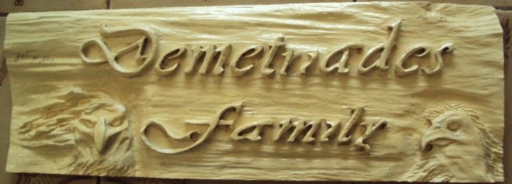 Scultura intitolato "wood carving - wood…" da Ton Dias, Opera d'arte originale, Legno