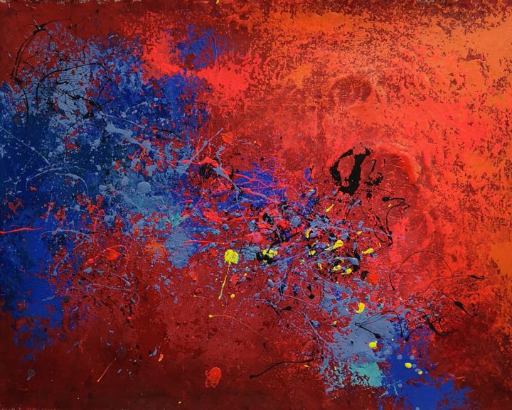 Pittura intitolato "Red and Orange" da Enzo, Opera d'arte originale, Acrilico
