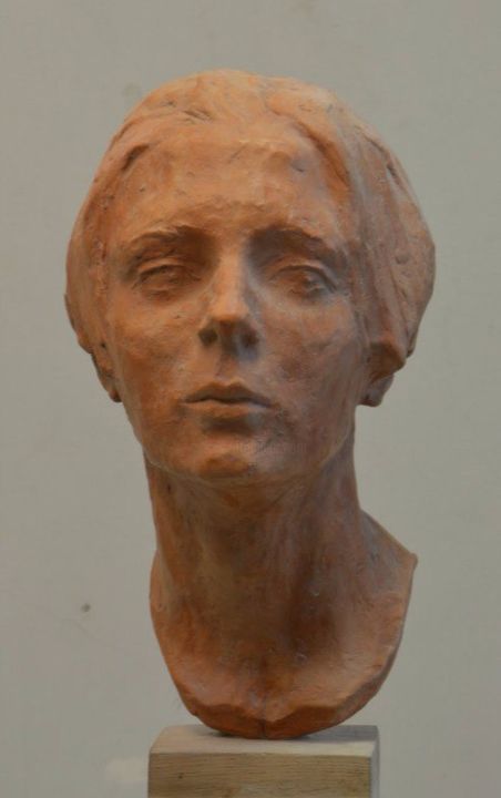 Sculpture titled "Портрет Даши" by Artiom Rogachiov, Original Artwork, Terra cotta