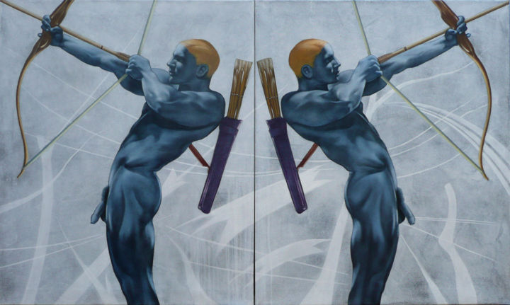Pintura titulada "Simetria" por Equipquart, Obra de arte original, Acrílico
