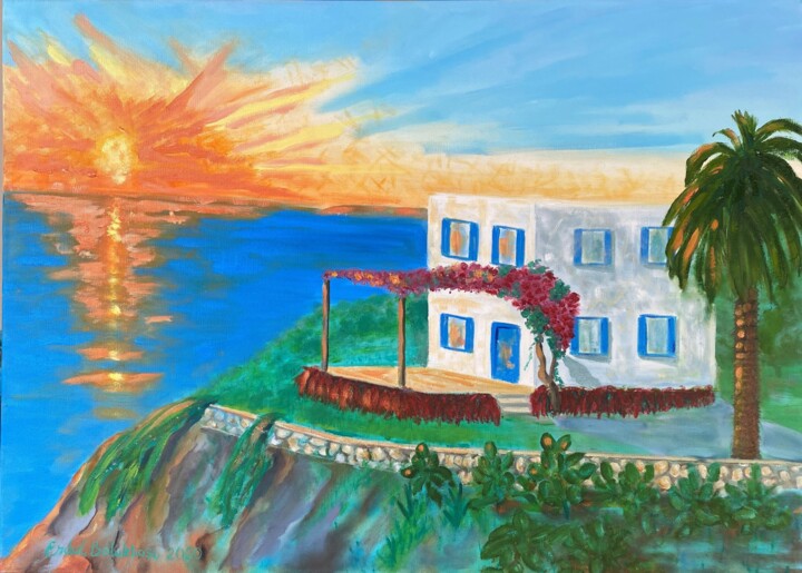 Pintura titulada "Bodrum Evi" por Erdal Bölükbaşı, Obra de arte original, Oleo