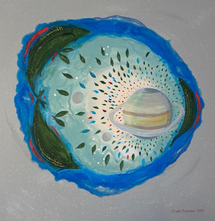 "Pisces and Saturn" başlıklı Tablo Erdal Bölükbaşı tarafından, Orijinal sanat, Akrilik