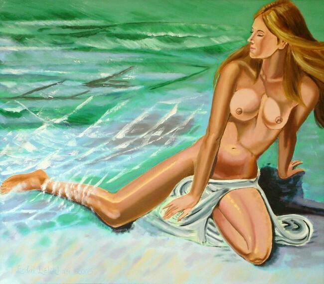 "Plaj güzeli" başlıklı Tablo Erdal Bölükbaşı tarafından, Orijinal sanat, Petrol