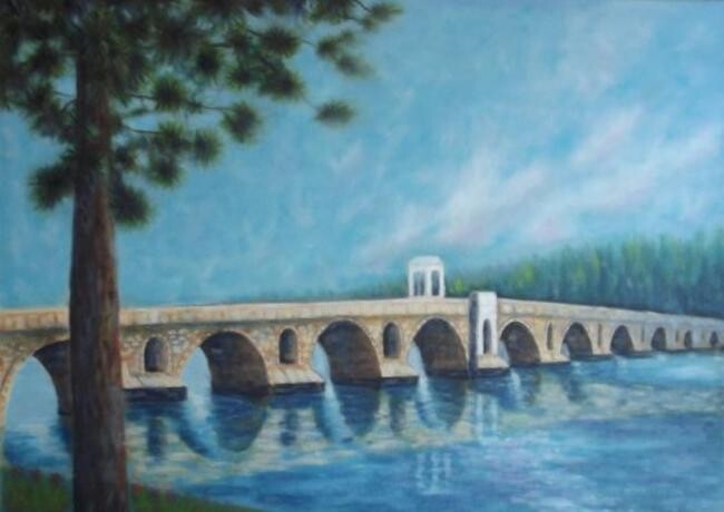 Pittura intitolato "Meriç Köprüsü" da Erdal Bölükbaşı, Opera d'arte originale