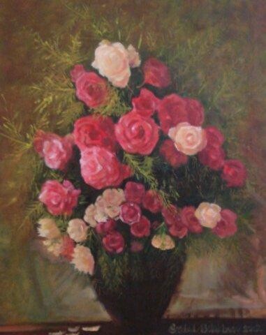 "Güzel Güller" başlıklı Tablo Erdal Bölükbaşı tarafından, Orijinal sanat, Petrol