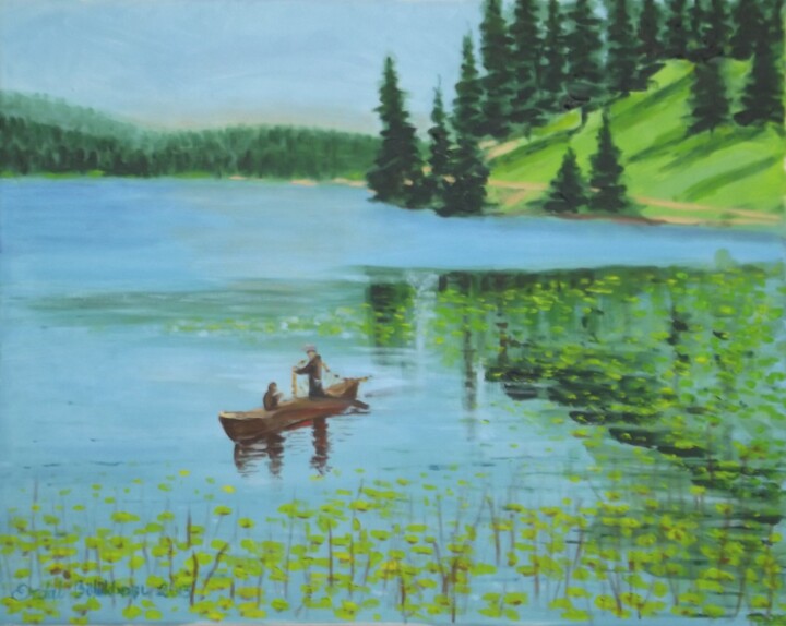 "Abant Gölü" başlıklı Tablo Erdal Bölükbaşı tarafından, Orijinal sanat, Petrol