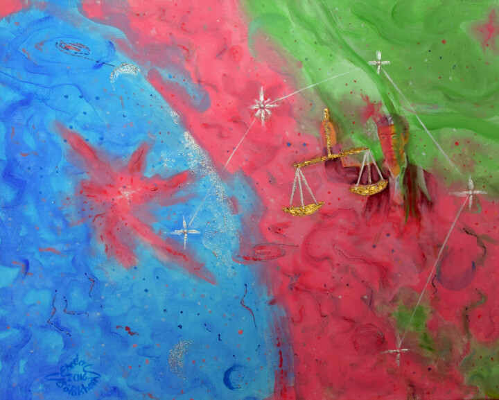 Malarstwo zatytułowany „Libra Constellation” autorstwa Erdal Bölükbaşı, Oryginalna praca, Akryl