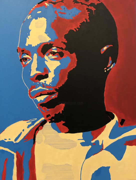 Peinture intitulée "Omar" par Erdna Andre, Œuvre d'art originale, Acrylique