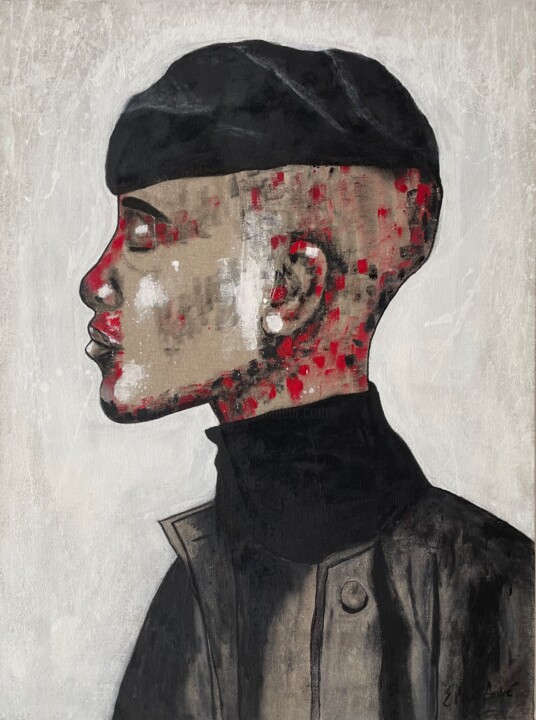 Malerei mit dem Titel "Black Panther" von Erdna Andre, Original-Kunstwerk, Acryl Auf Keilrahmen aus Holz montiert