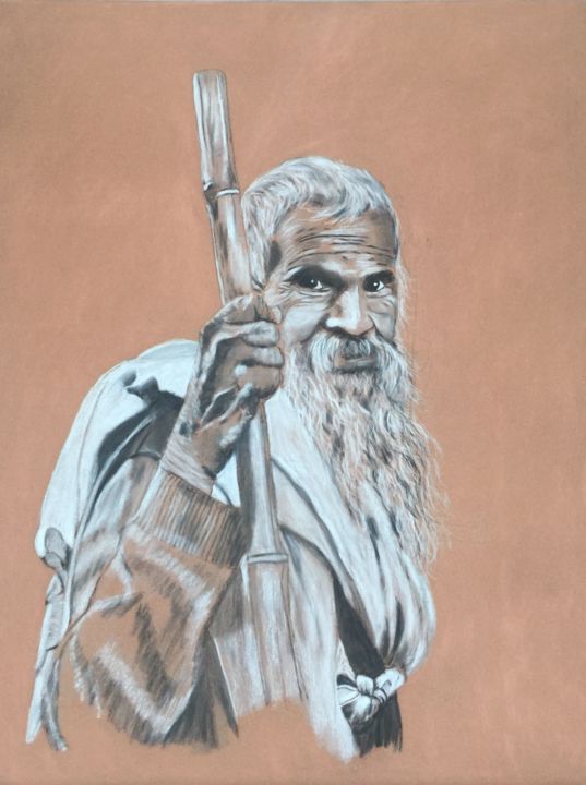 Rysunek zatytułowany „berger” autorstwa Erdna Andre, Oryginalna praca, Pastel