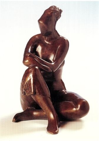 「Seated Woman by Ere…」というタイトルの彫刻 Erella Gurionによって, オリジナルのアートワーク