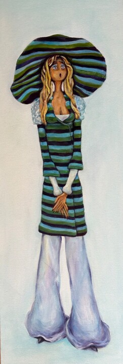 Malarstwo zatytułowany „Doll” autorstwa Sergey Eremin, Oryginalna praca, Akryl Zamontowany na Drewniana rama noszy