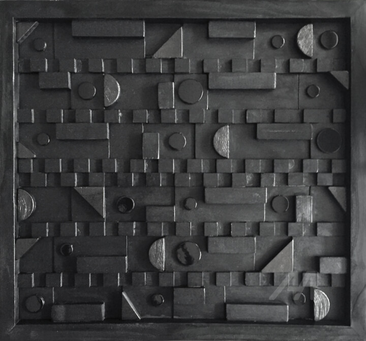 Sculpture intitulée "Polychromed Charcoal" par Mimi Eres, Œuvre d'art originale, Bois