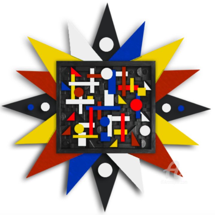 "Mondrian 3D star -…" başlıklı Heykel Mimi Eres tarafından, Orijinal sanat, Lake