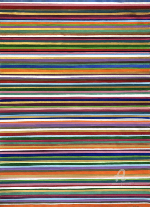Peinture intitulée "Stripes 22/15" par Mimi Eres, Œuvre d'art originale, Acrylique