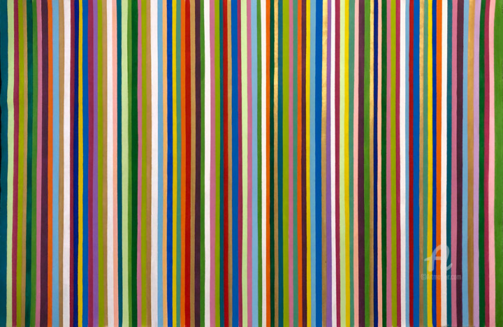 Peinture intitulée "Stripes 22/21" par Mimi Eres, Œuvre d'art originale, Acrylique