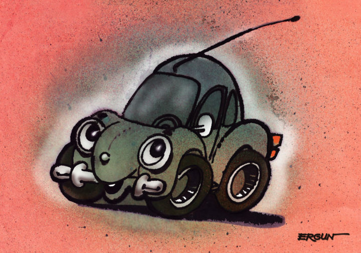 Arts numériques intitulée "happy-beetle-4.jpg" par H. Ergun Erdal, Œuvre d'art originale