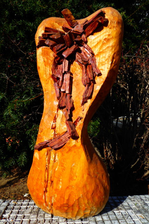 Sculpture intitulée "l'élan" par Erguy Desquesnes, Œuvre d'art originale, Bois