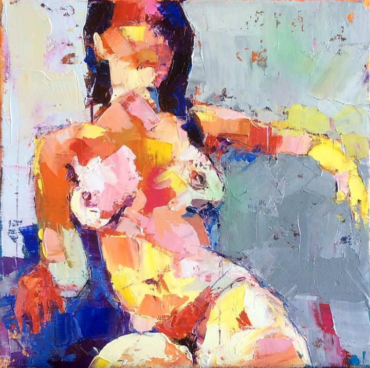 Femme Assise Peinture Par Eric Bertagnoli Artmajeur
