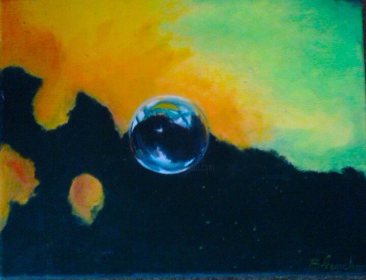 Schilderij getiteld "bulle-de-savon" door Éric Blanchard, Origineel Kunstwerk, Olie