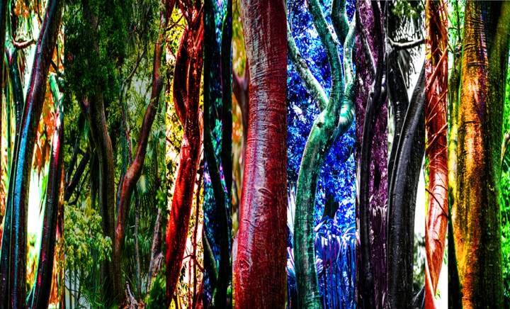 Digital Arts titled "Turpentine Trees" by Eric Boos, Original Artwork, Digital Painting