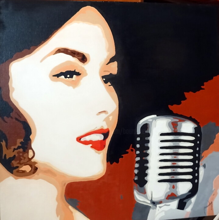 Peinture intitulée "la chanteuse" par Eric Bourdon, Œuvre d'art originale, Huile