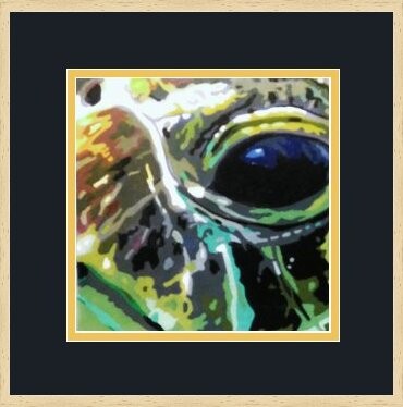 Malerei mit dem Titel "Kawan turtle" von Eric Bourdon, Original-Kunstwerk, Öl